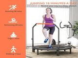48" Foldable Mini Fitness Trampoline, with Adjustable Foam Handle, Orange T3398P349139