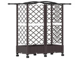 Raised Bed with Trellis and Roof Brown 124 x 40 x 129 cm PP 3423017