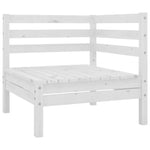 ZNTS 3 Piece Garden Lounge Set White Solid Pinewood 3082613