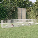 6-Panel Rabbit Cage 327x79x54 cm Galvanised Iron 171572