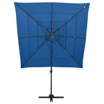 4-Tier Garden Parasol with Aluminium Pole Azure Blue 250x250 cm 313827