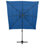 4-Tier Garden Parasol with Aluminium Pole Azure Blue 250x250 cm 313827