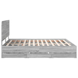 Bed Frame with Drawer Grey Sonoma 180 x 200 cm Engineer Wood 3412572