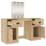 Dressing Table with LED Sonoma Oak 130x50x132.5 cm 3185346