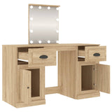 Dressing Table with LED Sonoma Oak 130x50x132.5 cm 3185346