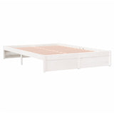 Bed Frame without Mattress White Solid Wood 140x190 cm 814930