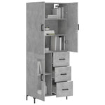 Highboard Concrete Grey 69.5x34x180 cm Engineered Wood 3195959