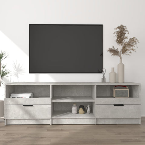 TV Cabinet Concrete Grey 150x33.5x45 cm Engineered Wood 811461