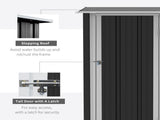 5ft x 3ft Metal Garden Storage Shed, Outdoor Tool Shed with Sloped Roof, Lockable Door for Tools, T3398P318601