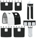 Bunk Bed without Mattress with Slide White and Black 80x200 cm 3284170
