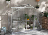 6 x 2.5ft Polycarbonate Greenhouse Walk-In Green House with Rain Gutter, Sliding Door, Window, T3398P328380