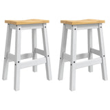 Kitchen Island Set 3 pcs White and Honey Wax Solid-Pine 3425395
