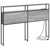 Storage Headboard with Shelf Grey sonoma 135 cm Engineered wood 859748