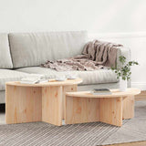 Coffee Table 2 pcs Natural Solid pine wood 873535