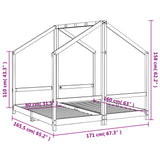 Kids Bed Frame White 2x cm Solid Wood Pine 3200596