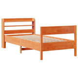 Bed Frame without Mattress Wax Brown 75x190 cm Small Single Solid Wood Pine 3306953