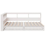 Bookcase Bed without Mattress White 120x200cm Solid Wood Pine 3324503