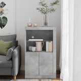 Side Cabinet with LED Lights Concrete Grey Engineered Wood 836626