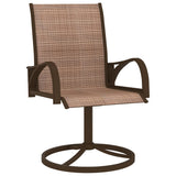 Garden Chair Set of 2 Brown Textilene, Powder-Coated Steel 312278