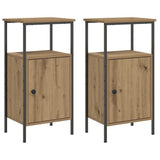 Bedside Cabinets 2 pcs Artisan Oak 41x31x80 cm Engineered Wood 857249