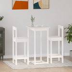 3 Piece Bar Set White Solid Wood Pine 3124733