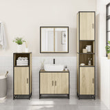 Bathroom Cabinet Sonoma Oak 35x37.5x188.5 cm Engineered Wood and Metal 3300881