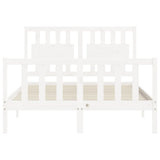 Bed Frame without Mattress White 140x190 cm Solid Wood Pine 3192407