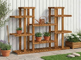 Plant Stand Natural 123 x 25 x 114.5 cm Solid Acacia Wood 903102