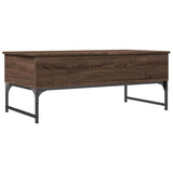 Coffee Table Brown Oak 100x50x40 cm Engineered Wood and Metal 845380
