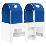 Bed with Tunnel 3 pcs White and Blue Engineered Wood 3423487