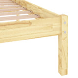809997 Bed Frame without Mattress Solid Wood 140x190 cm