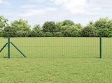 Embedded Fence Post 7 pcs Green Powder-Coated Steel 42004190