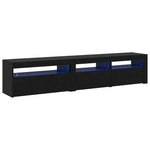 TV Cabinets 2 pcs Black oak 195 x 35 x 40 cm Engineered wood 3332494
