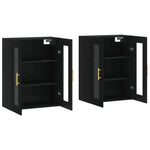Wall Mounted Cabinets 2 pcs Black Engineered Wood 3197930