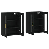 Wall Mounted Cabinets 2 pcs Black Engineered Wood 3197930