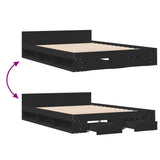 Bed Frame with Drawers without Mattress Black 160x200 cm 3280735