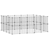 36-Panel Pet Cage with Door Black 35x35 cm Steel 3114045