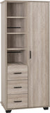 ZNTS Oliver 1 Door 3 Drawer Open Shelf Wardrobe 100-101-208