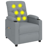 Massage Recliner Chair Light Grey Fabric 352421
