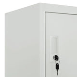 Locker Cabinet with 6 Compartments Steel 90x45x180 cm Grey 20156