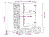 High Board with Shelf Brown 60 x 33.5 x 100 cm Solid Mango Wood 4018362