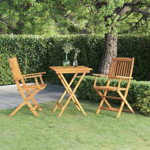 3 Piece Folding Garden Dining Set Solid Acacia Wood 3058253