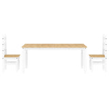3 Piece Dining Set PANAMA White Solid Wood Pine 3345208