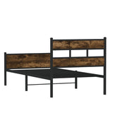 Bed Frame without Mattress Smoked Oak 100x200 cm Engineered Wood 4017231