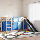 Bunk Bed without Mattress with Slide and Curtains Blue 80x200 cm 3284117
