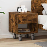 Bedside Table Smoked Oak 40.5 x 40 x 48 cm Engineered Wood 891064
