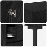 Highboard with Drawer 2 pcs Black Oak Engineered Wood 3416114