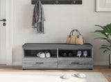 Hall Bench with Cushion with Shelf Grey Sonoma 100 x 38 x 46 cm 891469