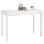 ZNTS Dining Table White 110x55x75 cm Solid Wood Pine 814250