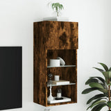 TV Cabinet with LED Lights Smoked Oak 40.5x30x90 cm 837051